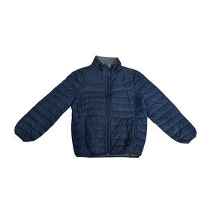 Levi's Boys Down Jacket Size Medium / 10-12 Years Kids Navy Grey Reversible